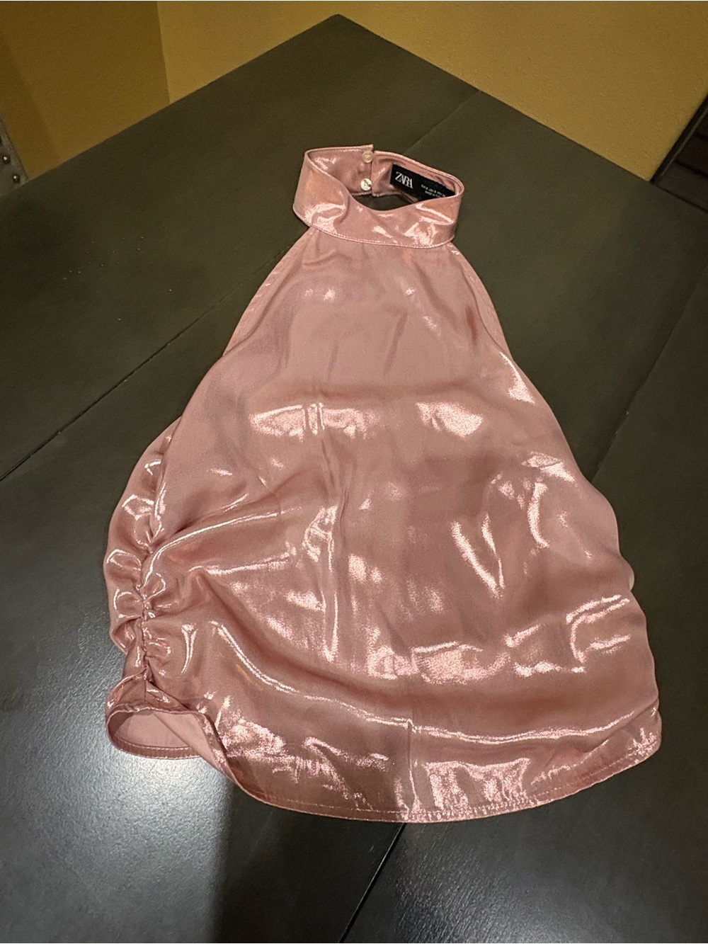 Zara Women's Shimmery Rose Halter Dress